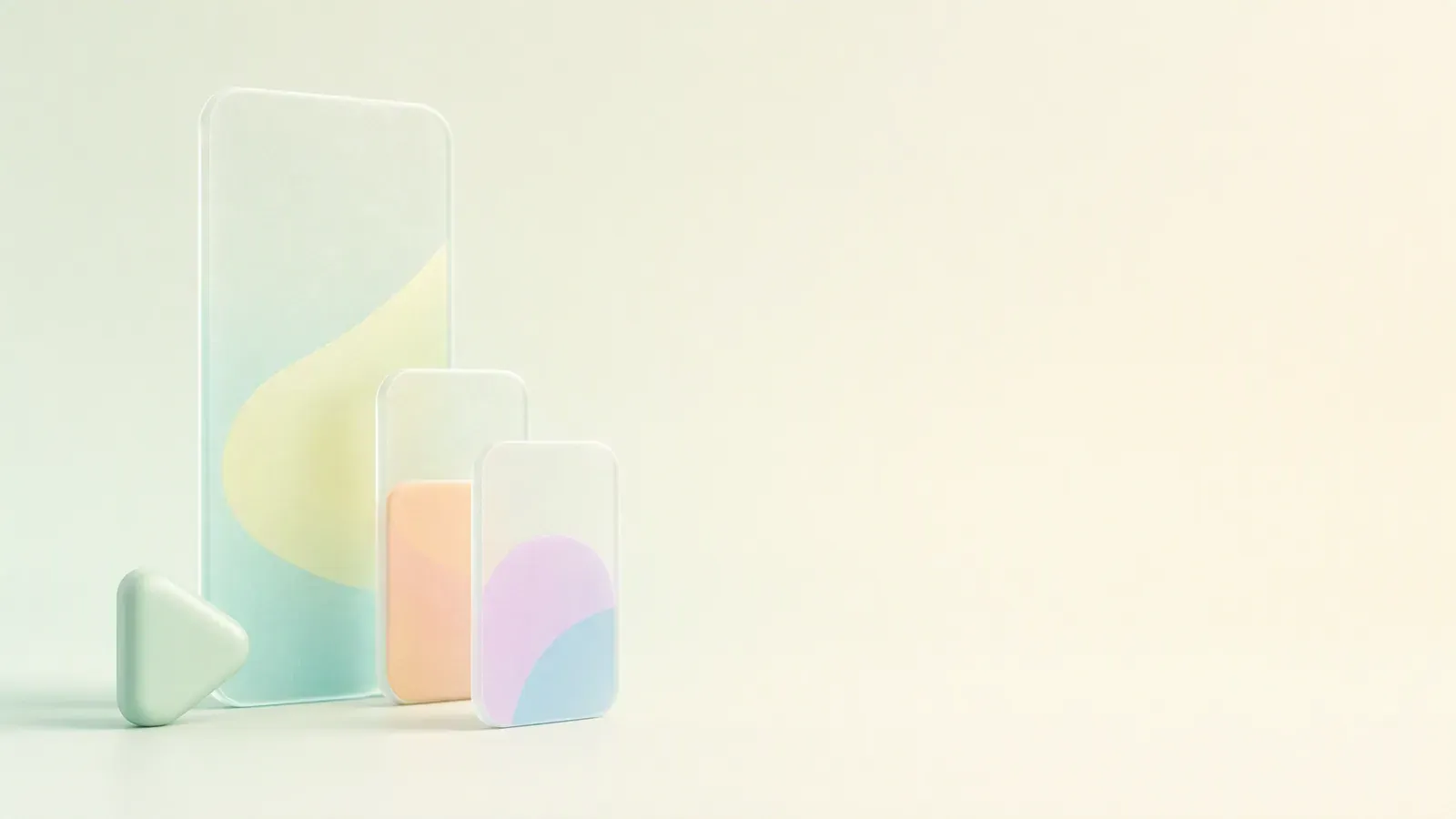 Frosted vertical video frames representing one Reel master and multiple crop previews